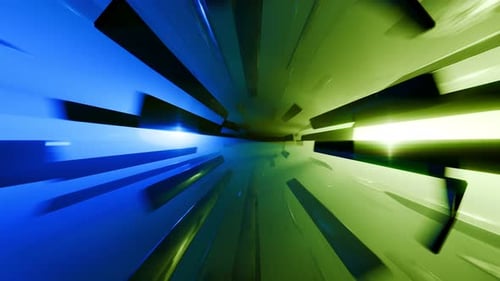 Futuristic animation of glowing tunnel with high speed moving colorful lines