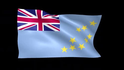 Tuvalu National Flag Waving Seamless Loop Animation