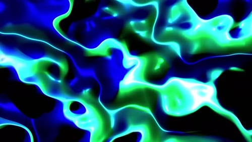 Vj Loop-Animationshintergrund mit grünen und blauen Wellen