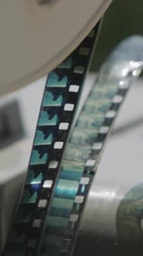 Macro View of Colorful Vintage Filmstrip