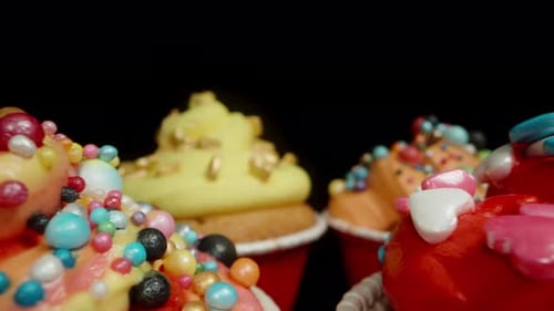 Colorful Cupcakes with Frosting and Sprinkles