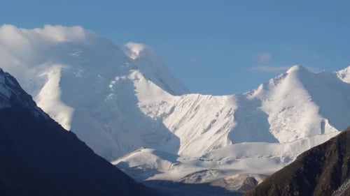 View of the Marble Wall and Khan Tengri Peak