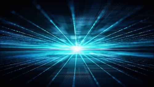 Futuristic Digital Data Stream with Blue Light