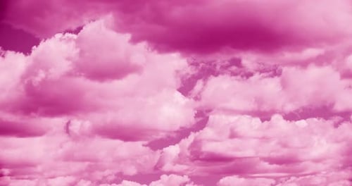 Dramatic Pink Clouds Moving in Sky Time Lapse