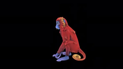 Animated Artistic Monkey Creature Gestures Loop