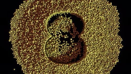 Création d'un effet de compte à rebours Les sphères jaunes affichent des nombres de dix à un sur fond noir