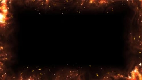 Dynamic Fiery Frame Overlay with Burning Sparks Animation