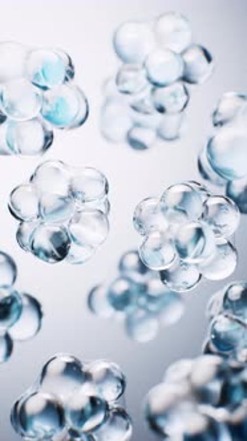 Transparent blue bubbles background