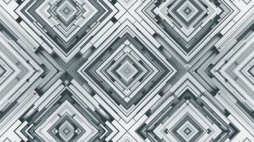 Rhombus - White Dynamic Geometric Pattern