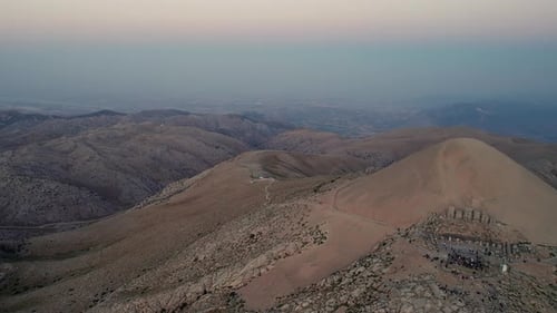 Scenic View of Sunrise in a Mountainside
