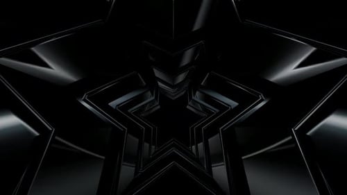 Shiny Black Star Tunnel Looping Motion Background