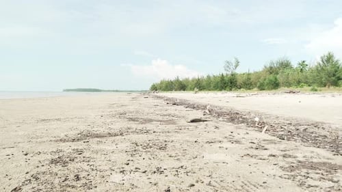 Summer View Of Alit Beach And Fishing Village Kabong,White Sandy Beach,Blue Sea ,Sky And Green Cocon
