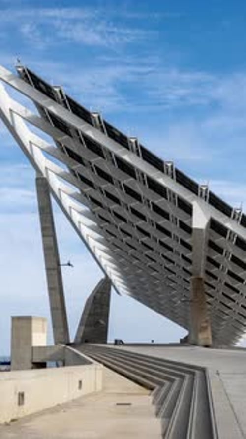 Solar Panel in Barcelona Spain in Vertical