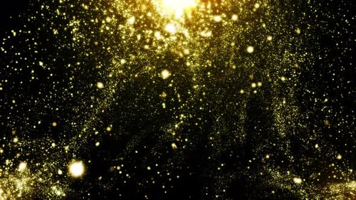 Golden Glitter Particles Loop Background