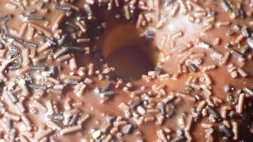 Delicious glaze donut homemade tasty candy sprinkles toppings sweet food close-up