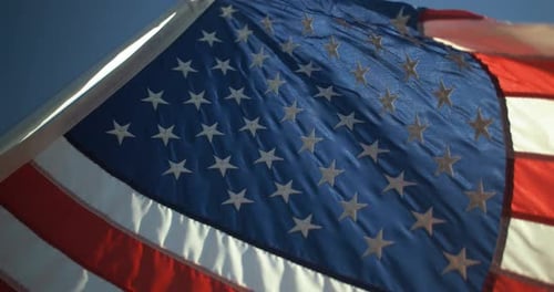 American Flag Waving Gently in the Breeze