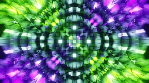 Purple And Fluo Green Psychedelic Absctract Background Loop Animation In 1080Hd