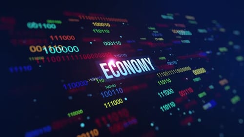 Economy Digital Binary Code Background