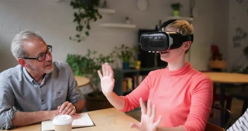 Creative Team Meeting Testing Virtual Reality Technology