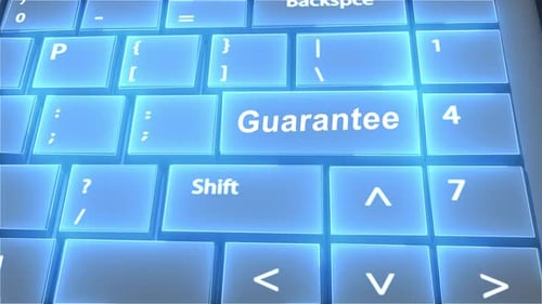 Futuristic Computer Keyboard Guarantee Text on Key