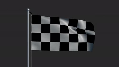 Waving Checkered Flag Animation For Sports