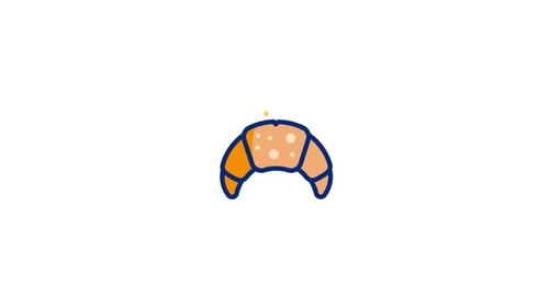 Animated Sketch Croissant Icon Reveal
