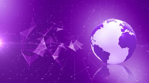 Digital Futuristic Earth Globe Background Loop V8
