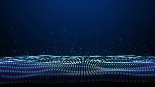 Datenwissenschaftlicher Hintergrund Blaue abstrakte digitale futuristische Netzwerkpartikel