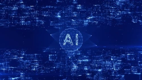 Futuristic AI Sphere Reveal in Digital Network Background