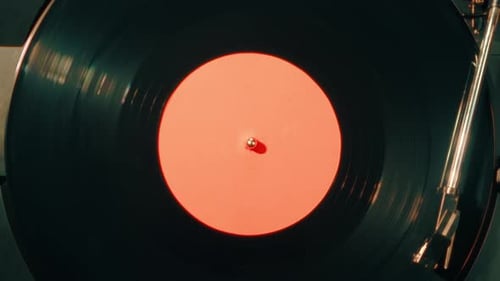 Old Black Vinyl Retro Record on the Turntable