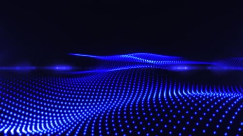Abstract Blue Particle Wave Futuristic Digital Background