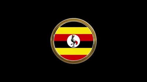 Schleifenanimation mit kreisförmigen Flaggensymbolen von Uganda