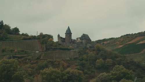 4k German castle on top of hill