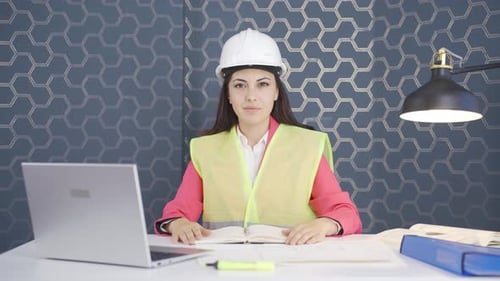 The woman engineer approves the news she heard.