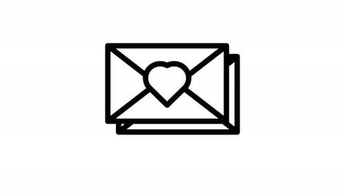 Line Art Heart Envelope Animation
