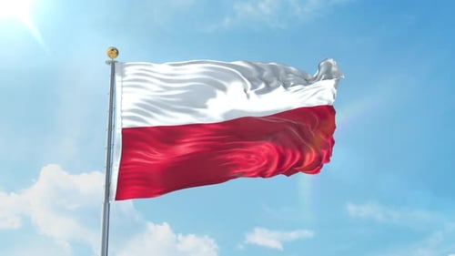 Realistic Flag Of Poland