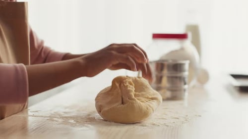 Cooking Together a Mother and Daughter Baking Pastries in Their Home Kitchen