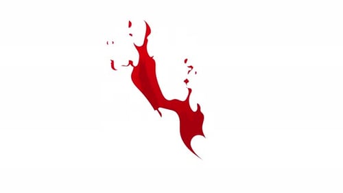 Animated Red Fluid Ink Splash Reveal Element