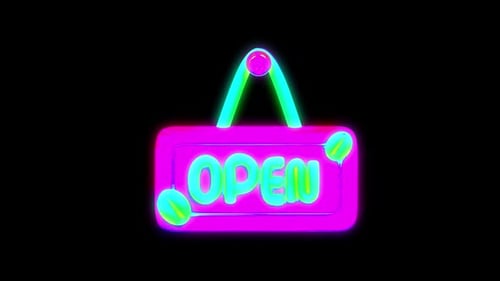 Abrir animación de iconos de neón