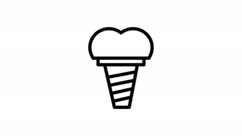 Animated Line Icon of Dental Implant