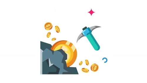 Criptomonedas mineras de animación: Fiebre del oro digital