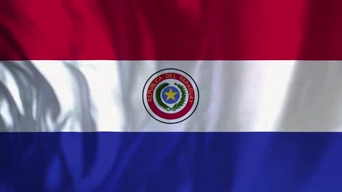 Seamless Waving Flag of Paraguay Realistic Animation