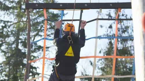 Adult Climbing Outdoor Rope Ladder Obstacle Course