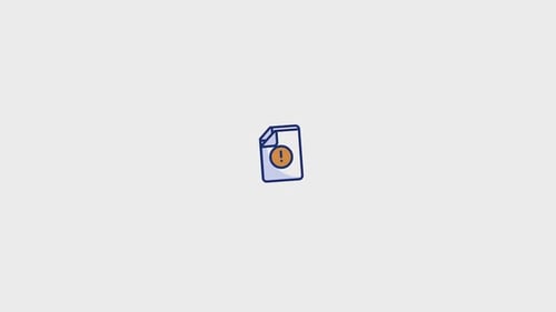 Animated Error Document Icon in Flat Design Style