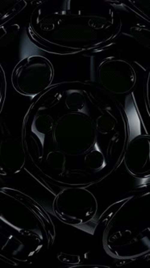 Sleek Dark Geometric Shapes Rotating Loop Abstract Background