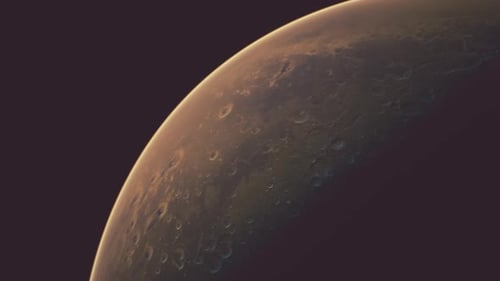 Planeta Marte no céu estrelado do Sistema Solar no Espaço