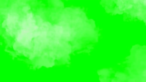 Animated Clouds Moving Fast on Green Screen