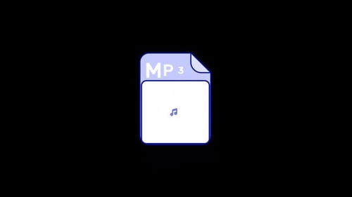 Flat Design MP3 File Icon Animation