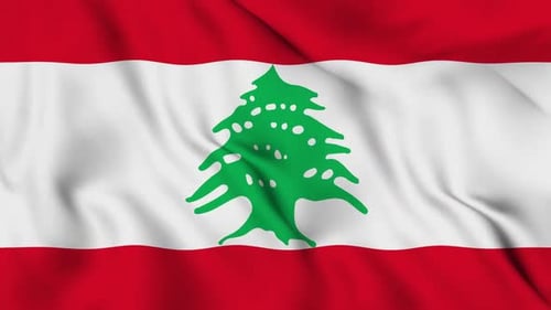 Realistic Waving Lebanon Flag Animation