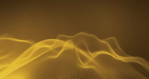 Animated Abstract Golden Wave Digital Landscape Background
